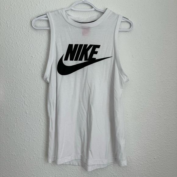 Nike Women's Nike Court Advantage Tennis Tank Top White Black Logo Size S - Picture 1 of 5